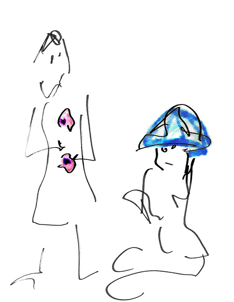 male model blue hat